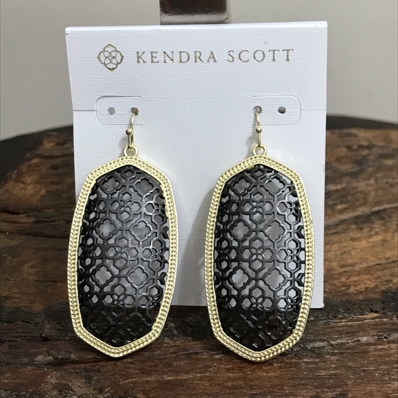 NWT Kendra Scott Danielle’s Gold/Gunmetal Filigree - Picture 2 of 7